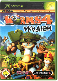 Worms 4: Mayhem PAL Xbox PAL box art